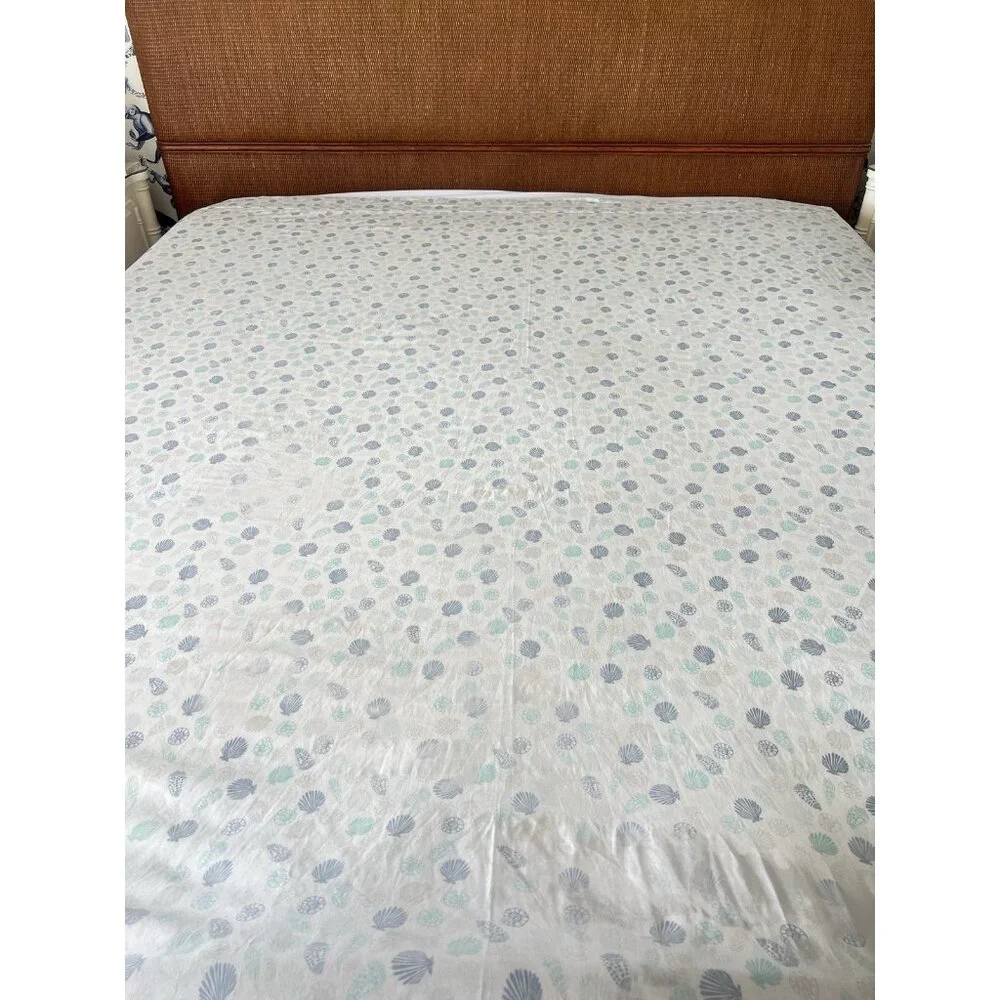 Set 3 Queen Sea Shell Flat Sheet + 2 Qu Pillowcases 60% PIMA COTTON Ocean Summer - Picture 12 of 14